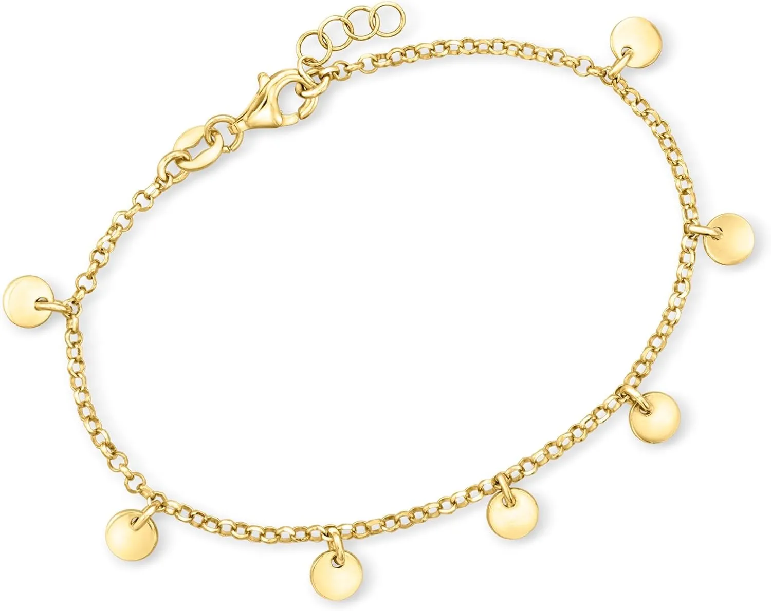 RS Pure by Ross-Simons Italian 18kt Gold Vermeil Disc Station Bracelet
