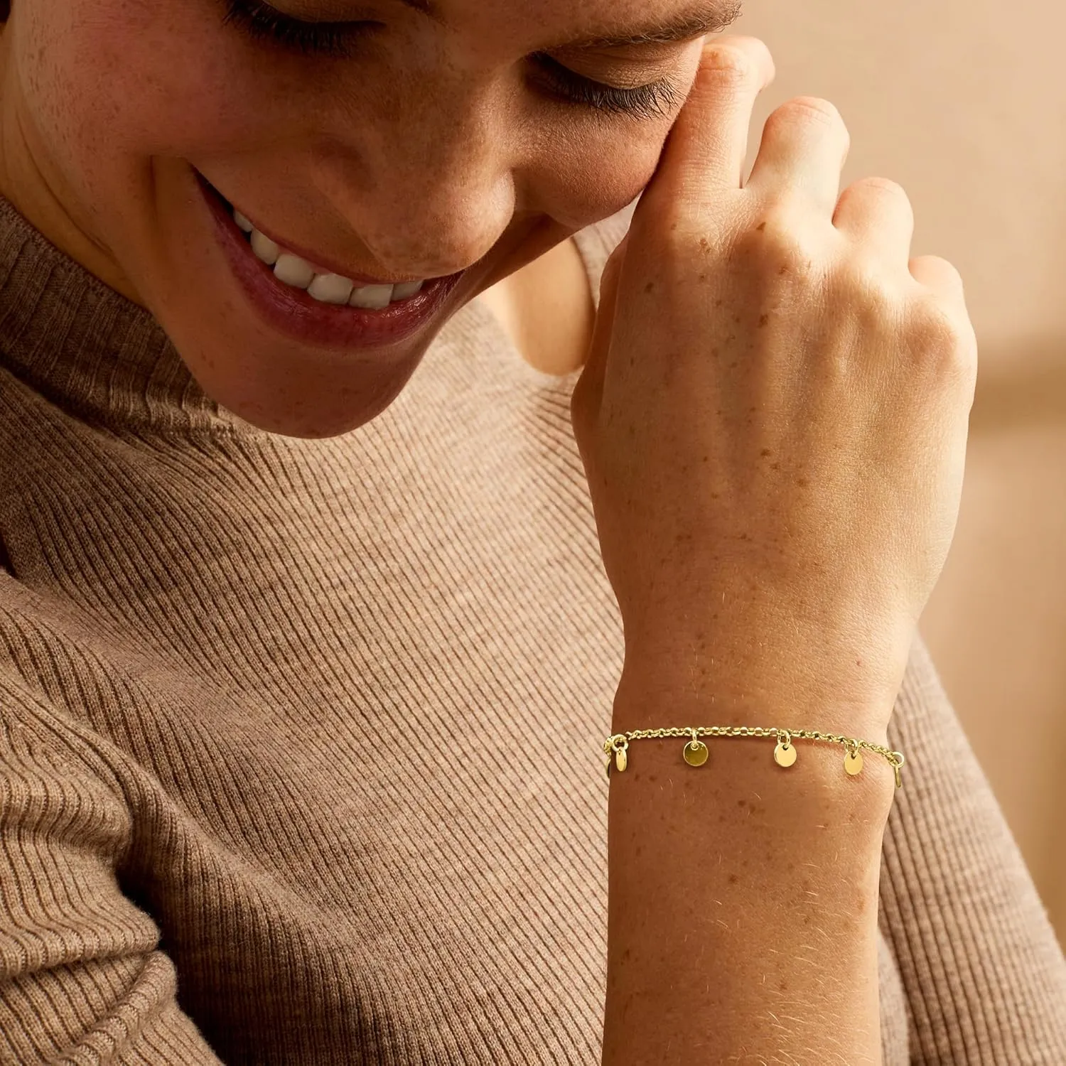 RS Pure by Ross-Simons Italian 18kt Gold Vermeil Disc Station Bracelet