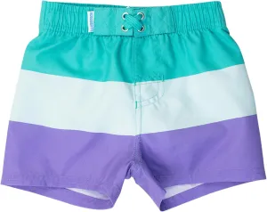 RUGGEDBUTTS Boys UPF50  Sun Protection Striped Color Block Swim Trunks