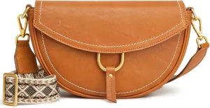 S-ZONE Crossbody Bags for Women Top Grain Leather Shoulder Bag Small Cross Body Purse with Adjustable Wide Strap