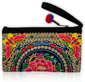 Sabai Jai - Smartphone Wristlet Bag - Handmade Embroidered Boho Clutch Wallets Purses