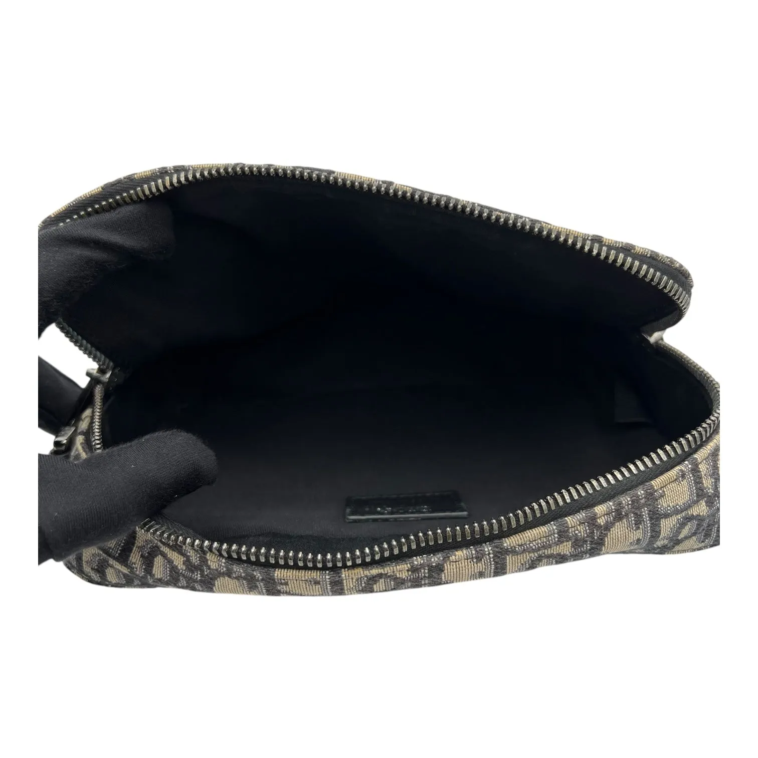 Safari Crossbody Bag Blue in Jacquard, Silver hardware