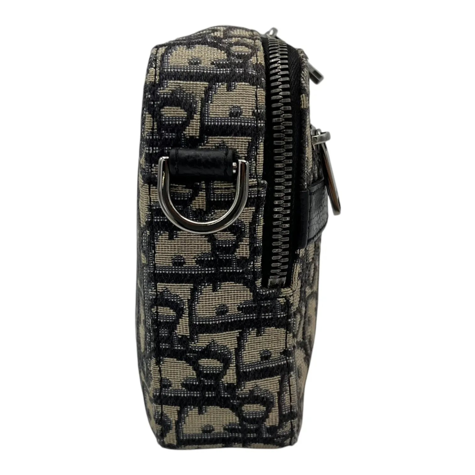 Safari Crossbody Bag Blue in Jacquard, Silver hardware