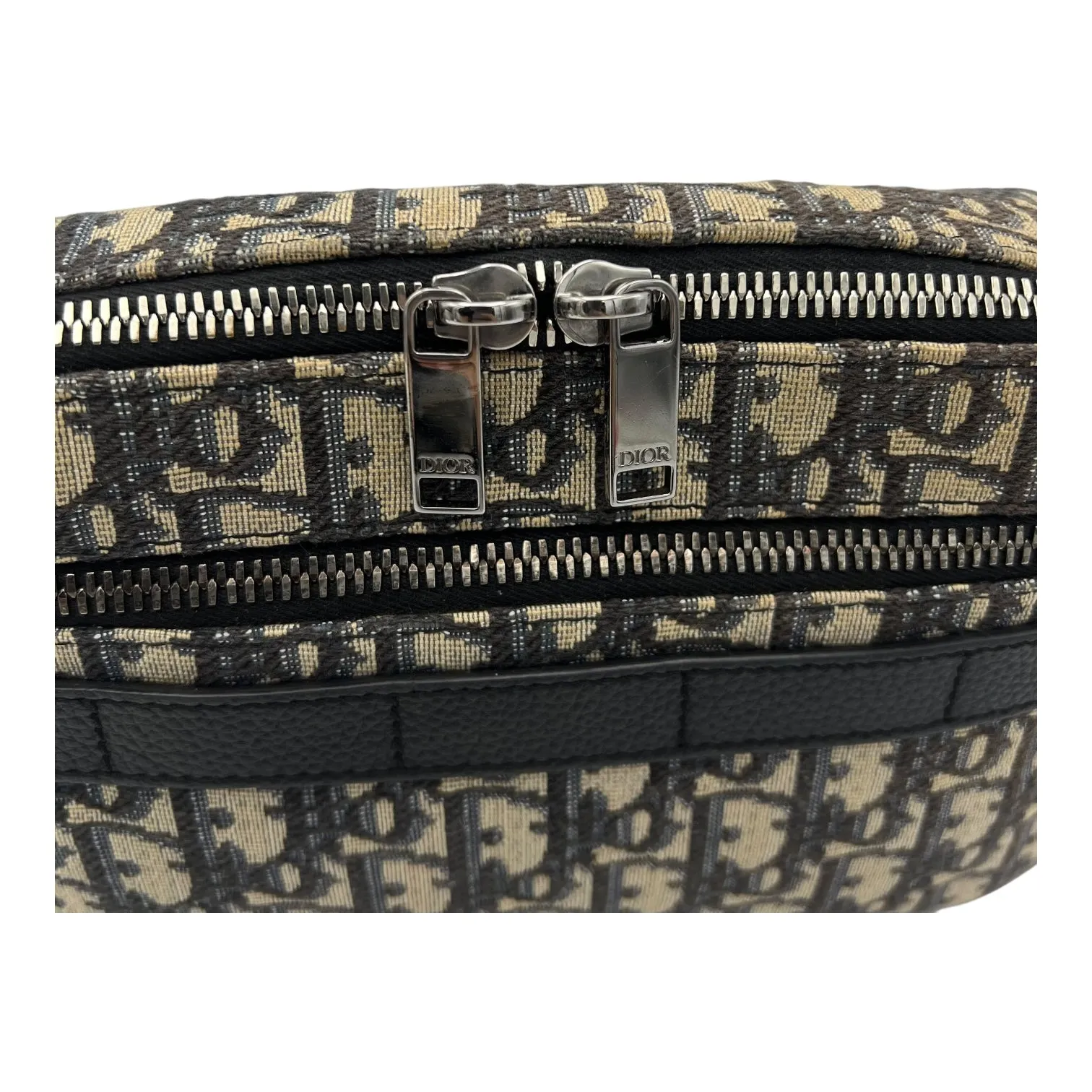 Safari Crossbody Bag Blue in Jacquard, Silver hardware