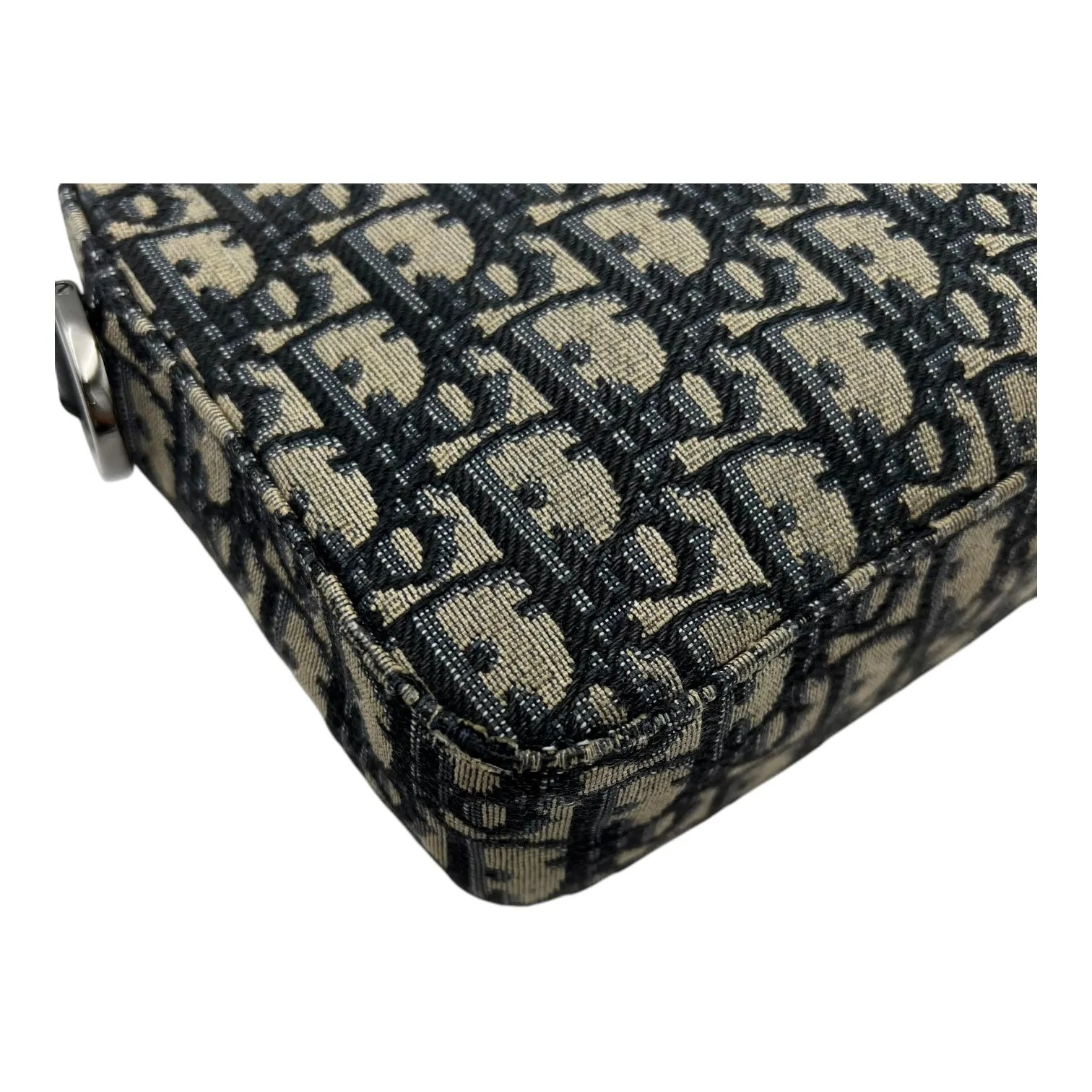 Safari Crossbody Bag Blue in Jacquard, Silver hardware