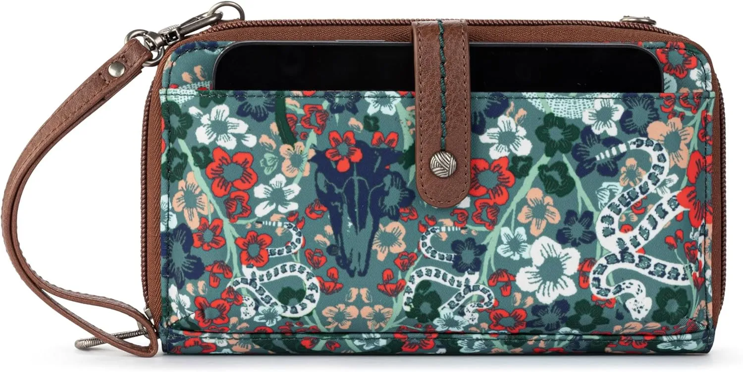 Sakroots Artist Circle Smartphone Crossbody in Eco Twill, Detachable Wristlet Strap