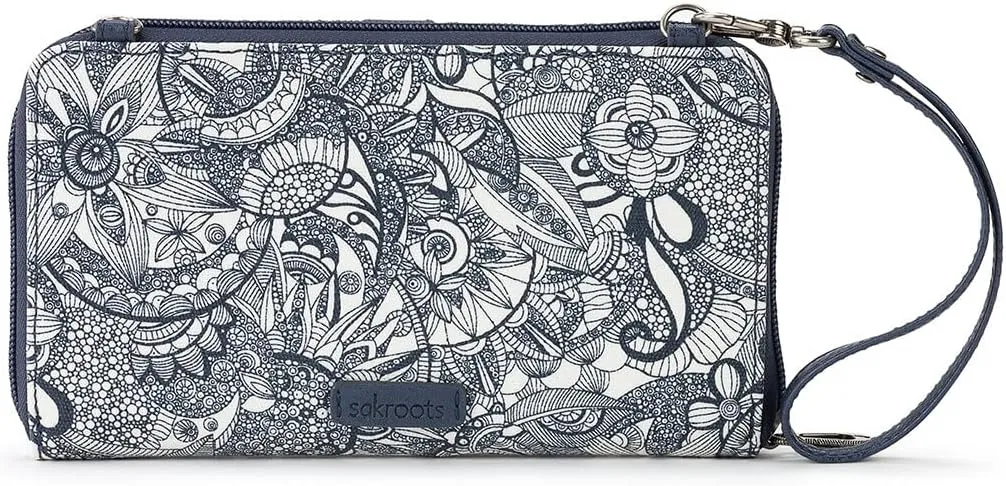 Sakroots Artist Circle Smartphone Crossbody in Eco Twill, Detachable Wristlet Strap