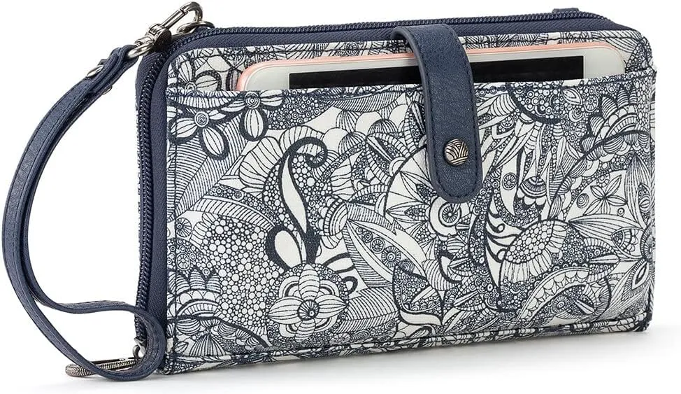 Sakroots Artist Circle Smartphone Crossbody in Eco Twill, Detachable Wristlet Strap