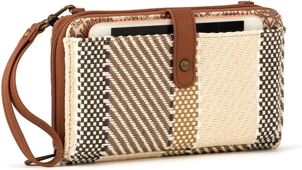 Sakroots Artist Circle Smartphone Crossbody in Eco Twill, Detachable Wristlet Strap