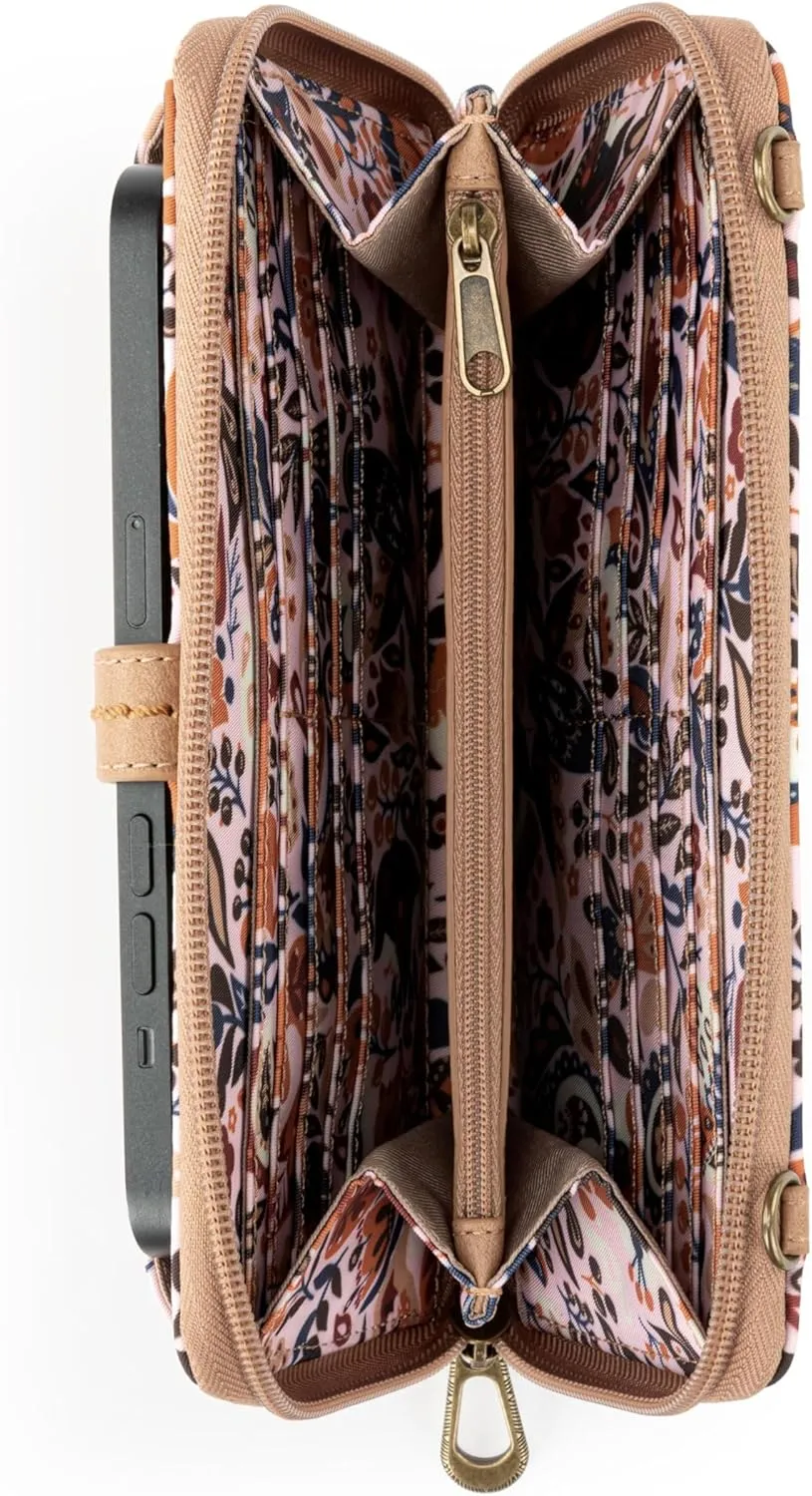 Sakroots Artist Circle Smartphone Crossbody in Eco Twill, Detachable Wristlet Strap