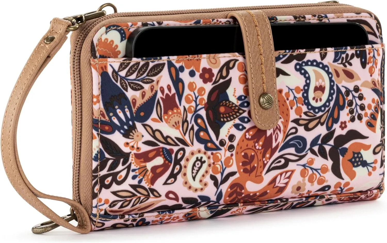 Sakroots Artist Circle Smartphone Crossbody in Eco Twill, Detachable Wristlet Strap