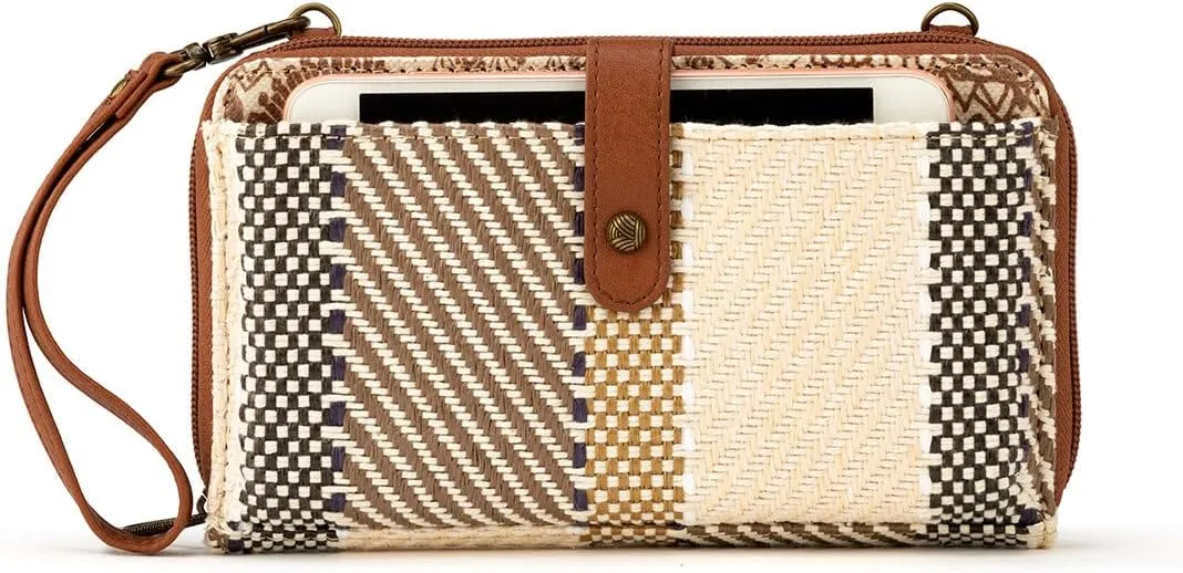 Sakroots Artist Circle Smartphone Crossbody in Eco Twill, Detachable Wristlet Strap