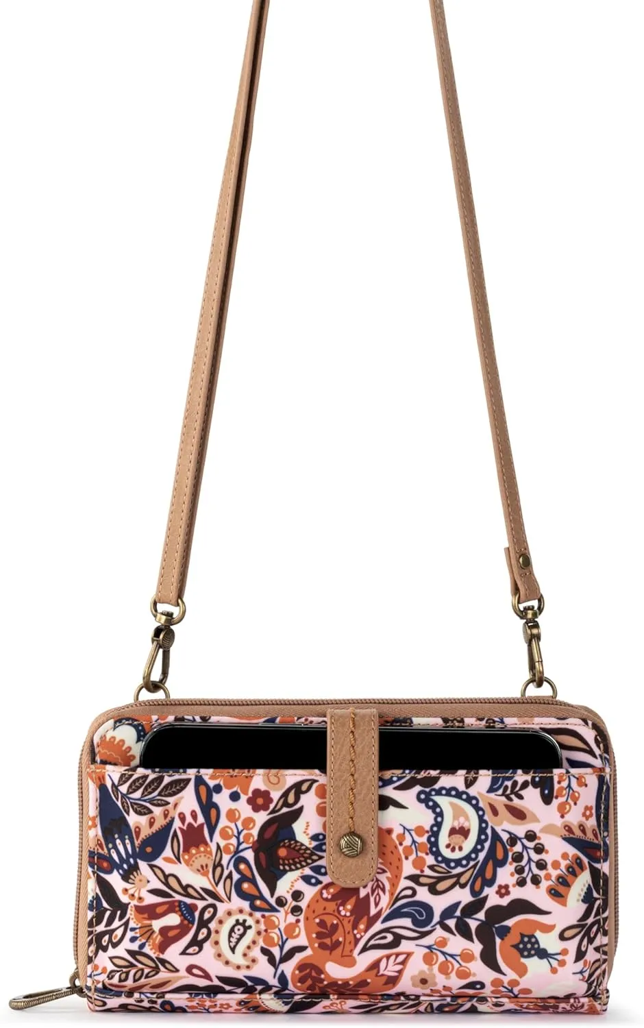 Sakroots Artist Circle Smartphone Crossbody in Eco Twill, Detachable Wristlet Strap
