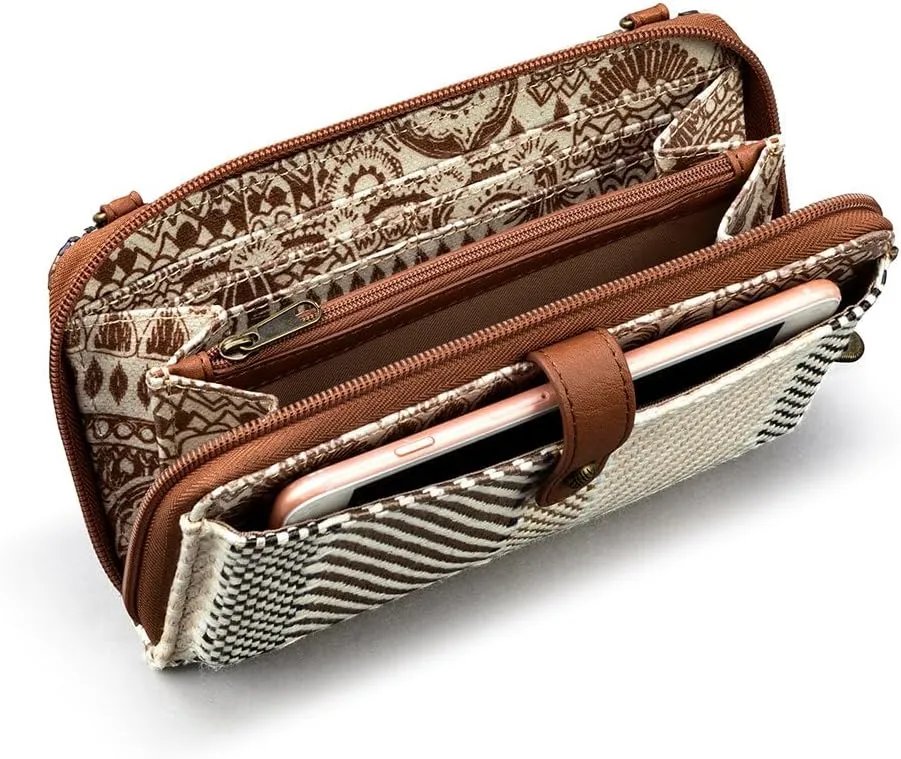 Sakroots Artist Circle Smartphone Crossbody in Eco Twill, Detachable Wristlet Strap