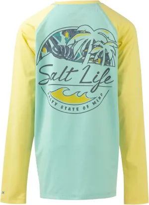 Salt Life Girls' Shady Palms Long Sleeve Performance Shirt
