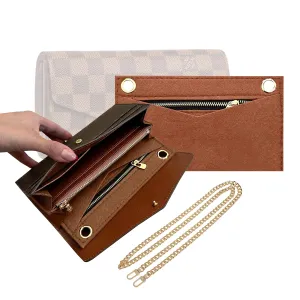 Sarah Wallet Insert Purse Conversion Kit for Sarah Wallet with Gold Chain Sarah Wallet on Chain (120cm Gold Chain - Crossbody Fit, Geyser Blue)
