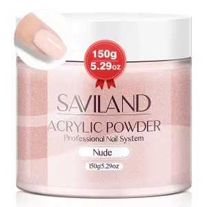 Saviland 5.29OZ Nudes Acrylic Nail Powder Large Capacity Acrylic Powder for Salon Effect Acrylic Extension 3D Nail Carving French Manicure Long-Lasting No Nail Lamp Needed