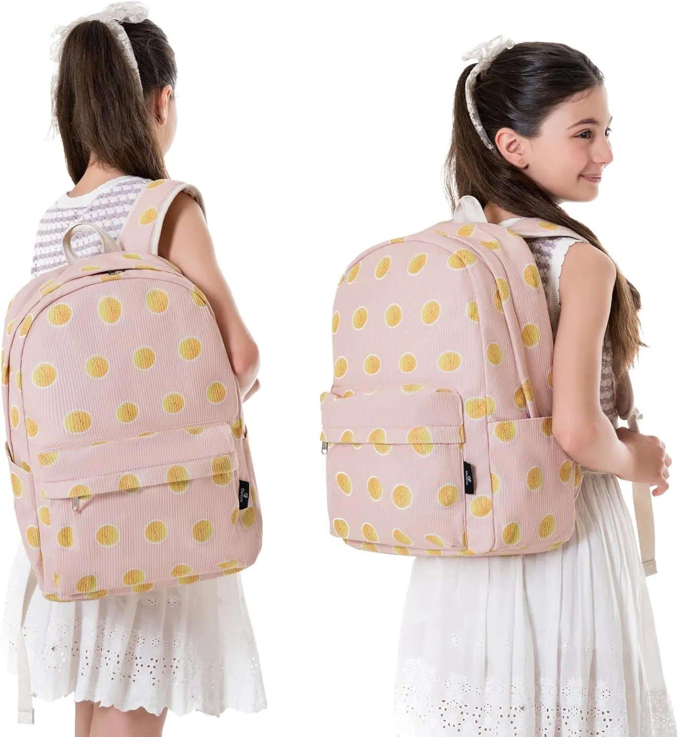 School Backpack for Girls Teen Girl Backpack with Lunch Box Kids Bookbag for Elementary (Craspedia/Billy Balls-Pink)