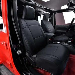 Seat Covers Custom Fit for Jeep Wrangler 2 Door Rubicon Rubicon X Willys Willys Sport Sport Sport S Freedom Trims 2018 2019 2020 2021 2022 2023 2024 Faux Leather