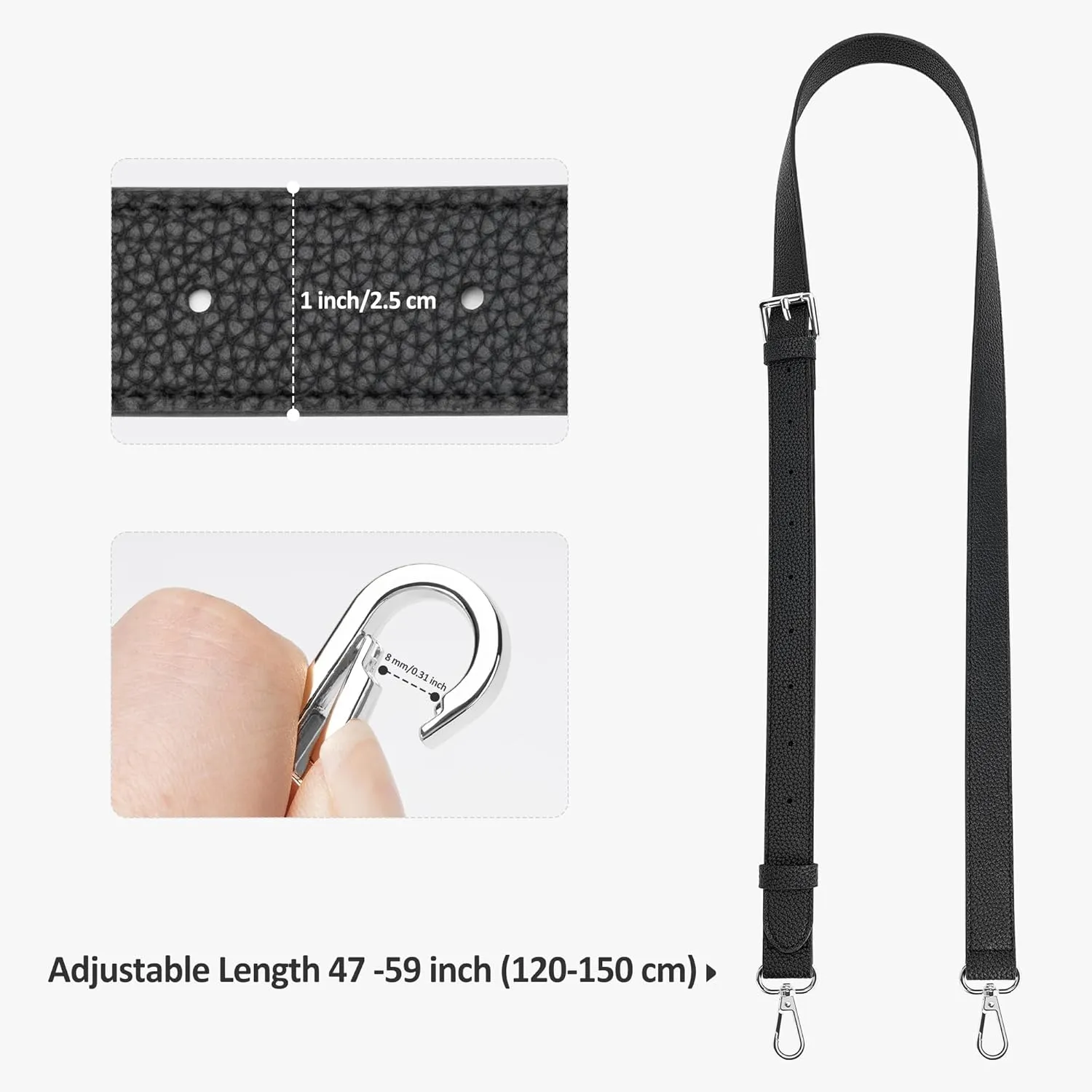 SEAVILIA Genuine Leather Purse Strap Replacement Crossbody Adjustable Long Thin Handmade Shoulder Handbags Strap
