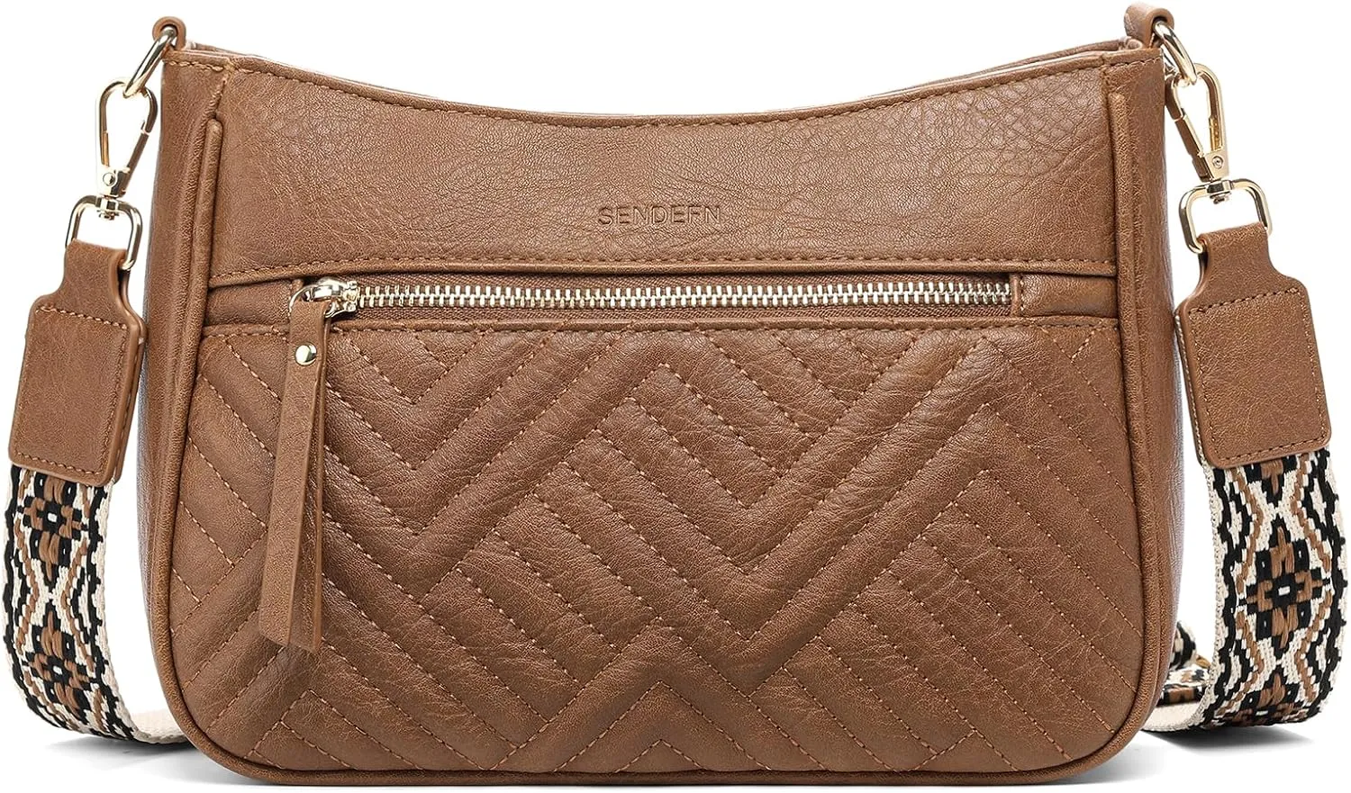 SENDEFN Crossbody Bags for Women Trendy, Vegan Leather Purses Medium Crossbody Purses Shoulder HandbagsTravel with Wide Strap