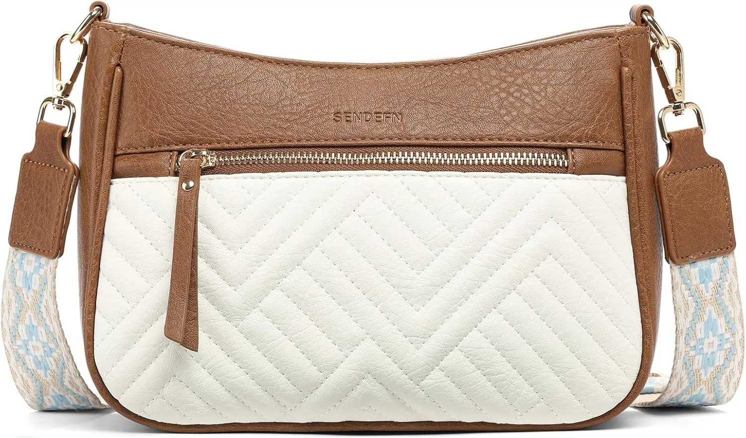 SENDEFN Crossbody Bags for Women Trendy, Vegan Leather Purses Medium Crossbody Purses Shoulder HandbagsTravel with Wide Strap
