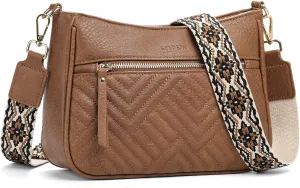 SENDEFN Crossbody Bags for Women Trendy, Vegan Leather Purses Medium Crossbody Purses Shoulder HandbagsTravel with Wide Strap