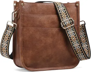 SENDEFN Crossbody Bags for Women Vegan Leather Hobo Purses Shoulder Handbags With Wide Shoulder Strap