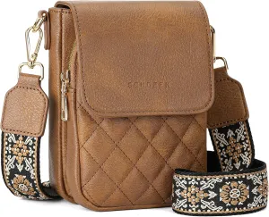 SENDEFN Small Crossbody Bags for Women Cell Phone Bag Leather Wallet Purses Adjustable Strap