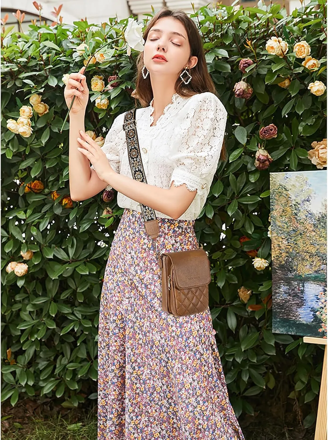 SENDEFN Small Crossbody Bags for Women Cell Phone Bag Leather Wallet Purses Adjustable Strap