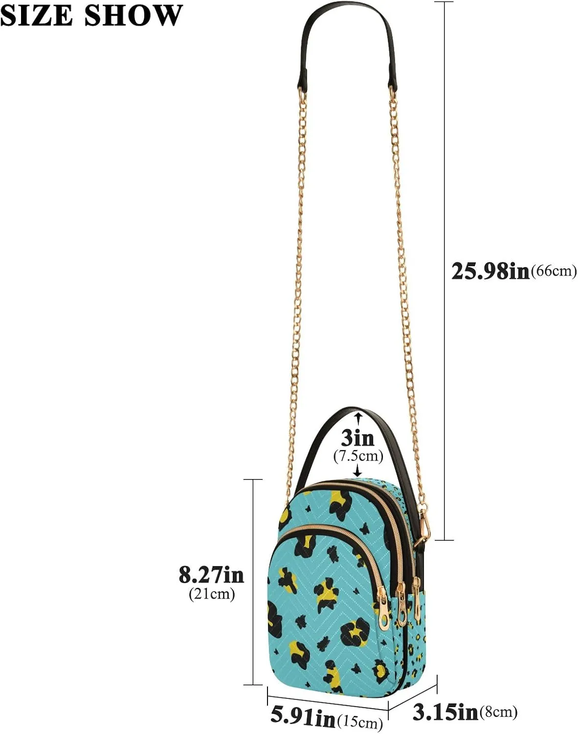 senya Pink Black Leopard Crossbody Handbags for Women Casual Leather Shoulder Phone Purse