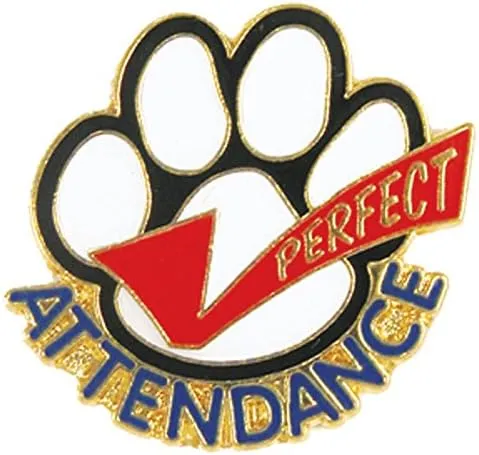 Set of 50 Lapel Pins - Perfect Attendance Paw