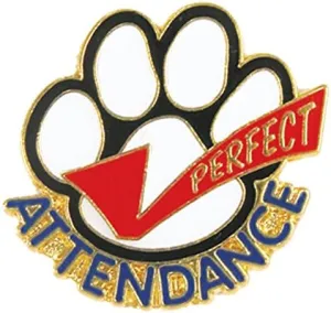 Set of 50 Lapel Pins - Perfect Attendance Paw