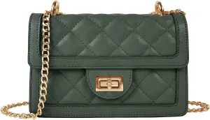 SG SUGU Small Quilted Crossbody Bag, Trendy Designer Mini Shoulder Bag, Phone Wallet Purse for Women