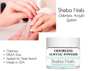 SHEBA NAILS Odorless Acrylic Kit- 2oz liquid and 1oz. Powder - Acrylic Nails DIY Nail Extension Perfect For Cosmetology Students To Practice Or Take State Board Exam - Tamper Proof/Evident Seal