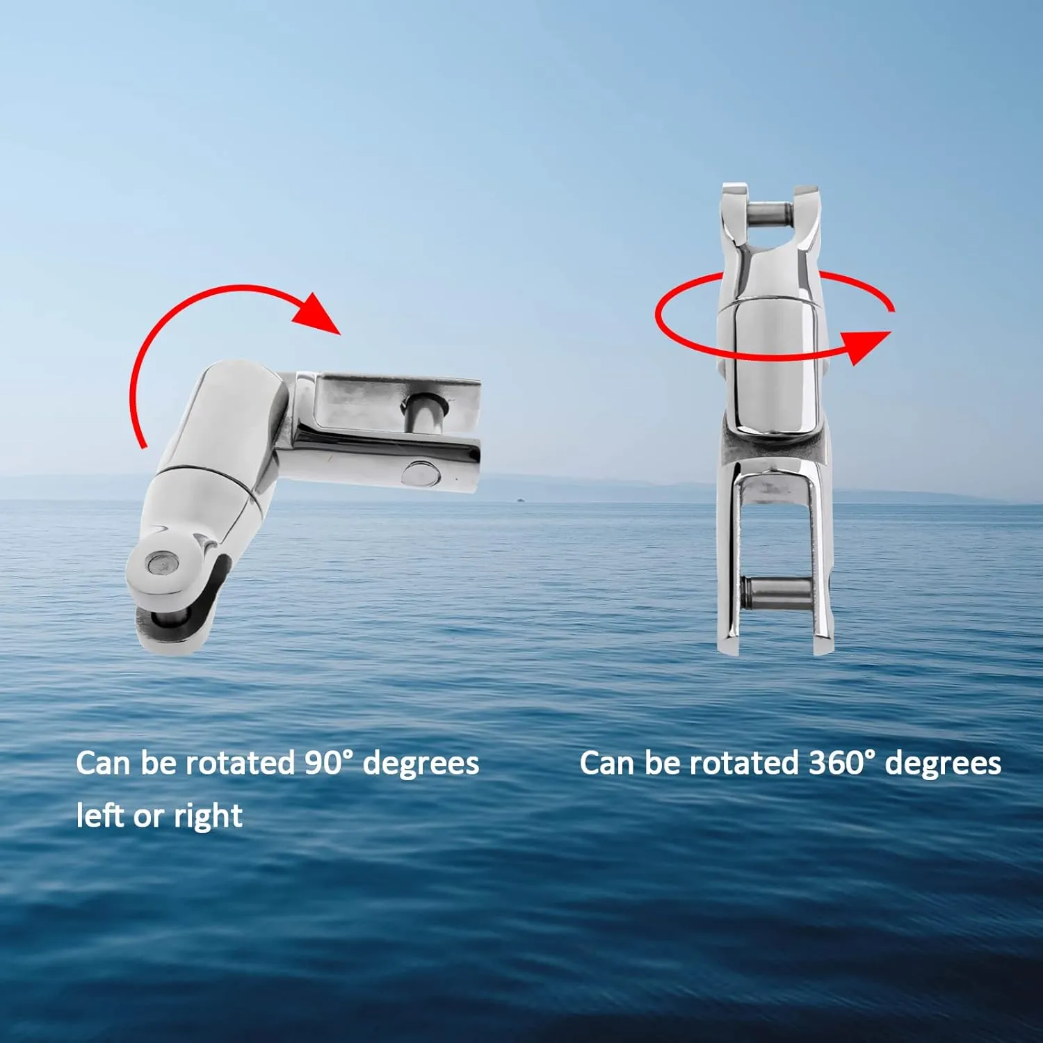 SHENGHUISS Heavy Duty Boat Anchor Chain Swivel Connector 316 Stainless SteelMulti-Directional Anchor Roller (2 Sizes)
