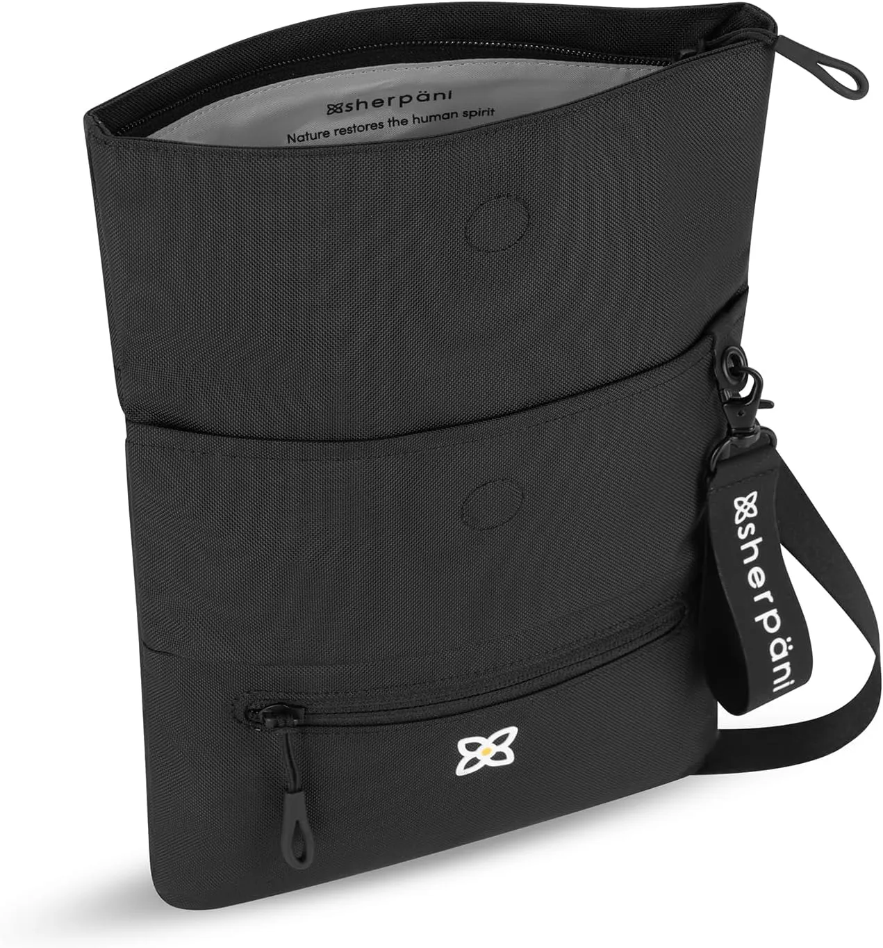 Sherpani Pica, Small Crossbody, Nylon Shoulder Bag, Lightweight 4L Purse for Women, Travel Cross Body Bag with RFID Protection, Removable Coin Purse, Travel Gift for Mothers Day 2025 (Raven)
