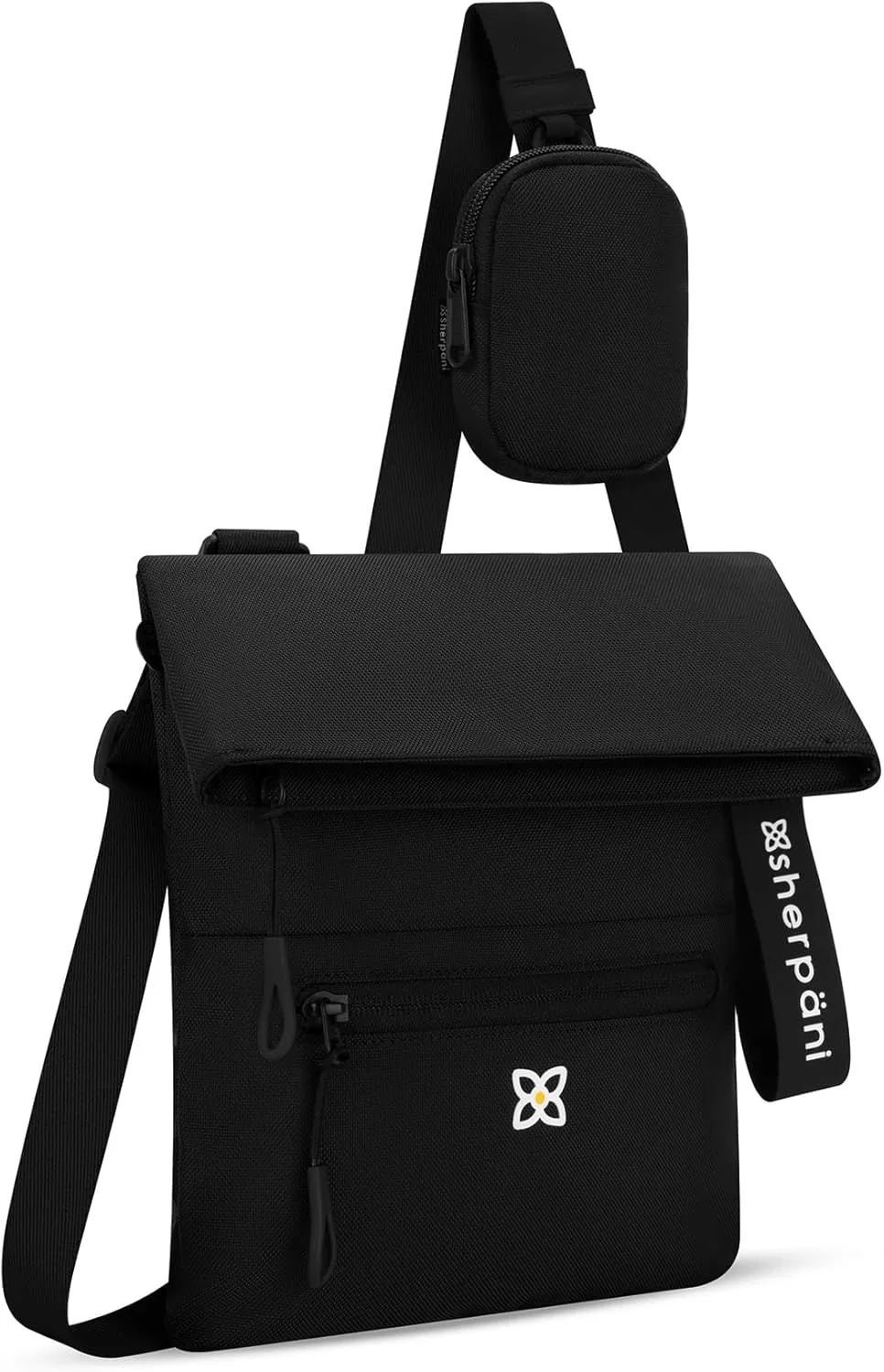 Sherpani Pica, Small Crossbody, Nylon Shoulder Bag, Lightweight 4L Purse for Women, Travel Cross Body Bag with RFID Protection, Removable Coin Purse, Travel Gift for Mothers Day 2025 (Raven)