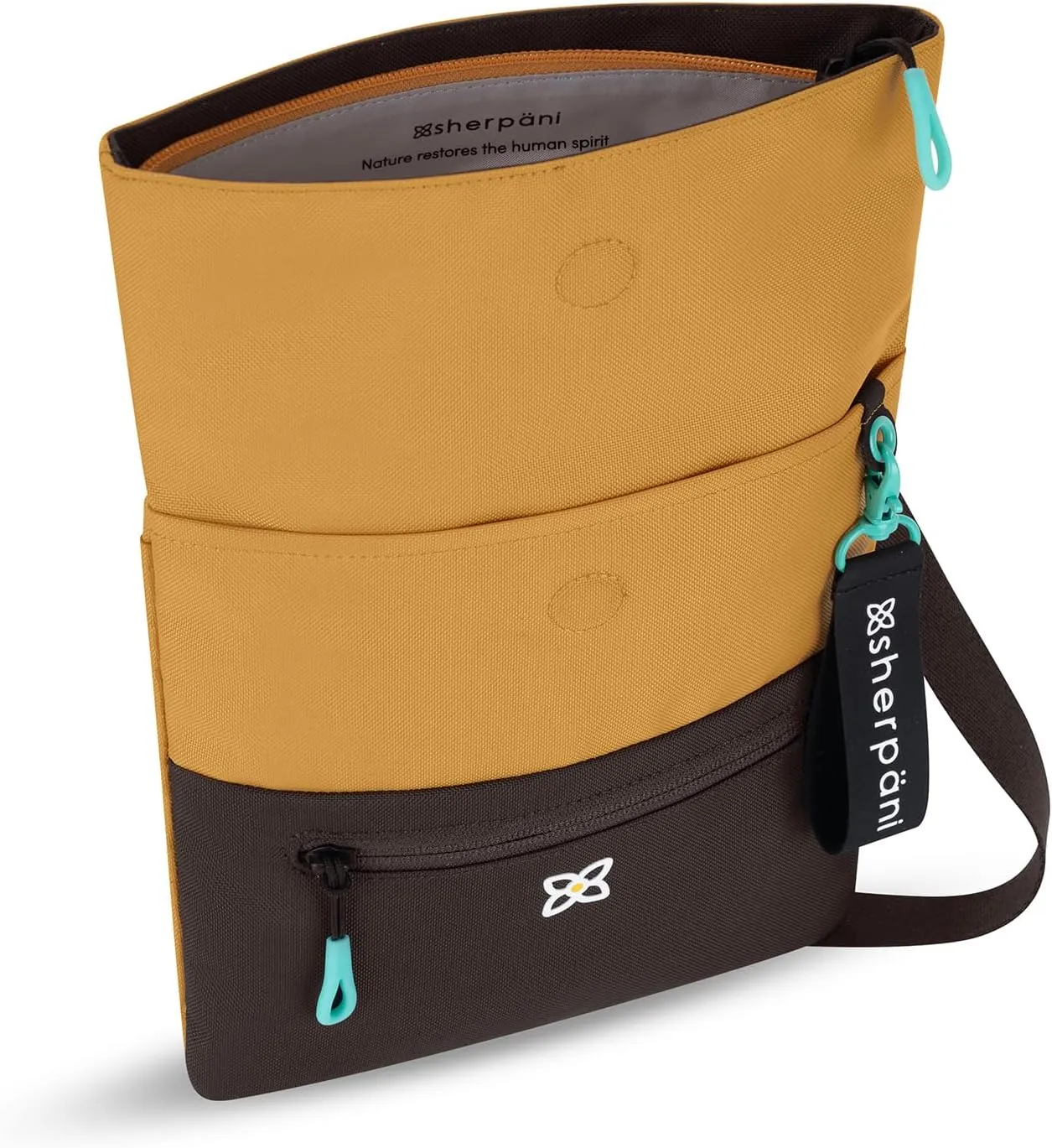 Sherpani Pica, Small Crossbody Purse, Nylon Crossbody Bag, Lightweight Cross Body, Travel Shoulder Bag, Purses for Women, RFID Protection WITHOUT Coin Purse, Travel Gift for Mothers Day 2025 (Sundial)