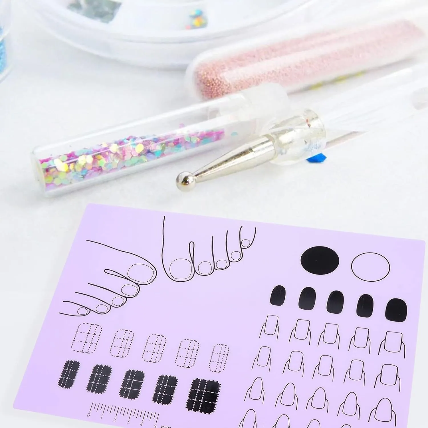 Silicone manicure pad acrylic nail mat fingernail mat Salon Manicure tool silicone manicure mat acrilico manicure tools acrylic nail practice mat coloring purple trainer