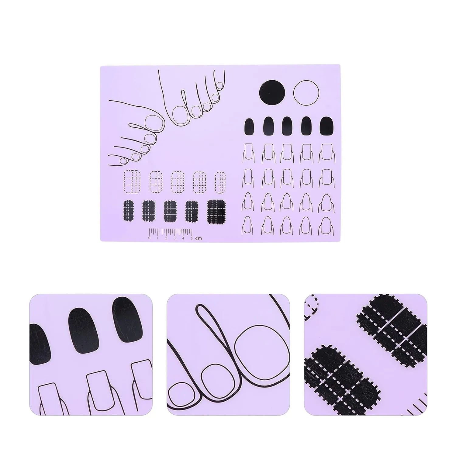 Silicone manicure pad acrylic nail mat fingernail mat Salon Manicure tool silicone manicure mat acrilico manicure tools acrylic nail practice mat coloring purple trainer