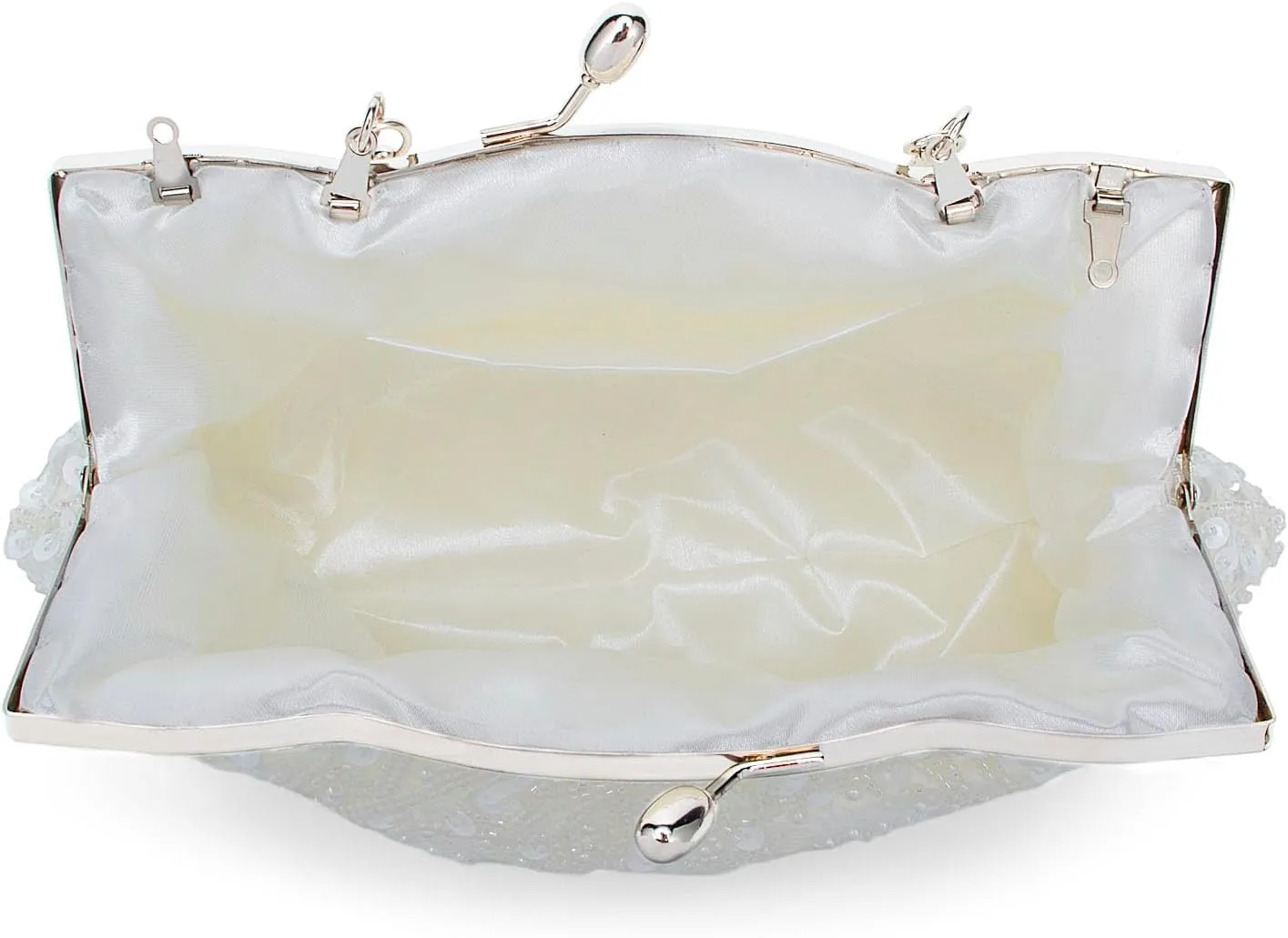 Simcat Beaded Sequin Flower Evening Purse Large Clutch Bag