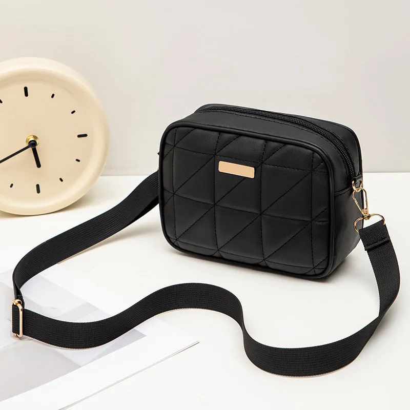 Simple Pure Color Sequins Oblique Triangle Crossbody Bags