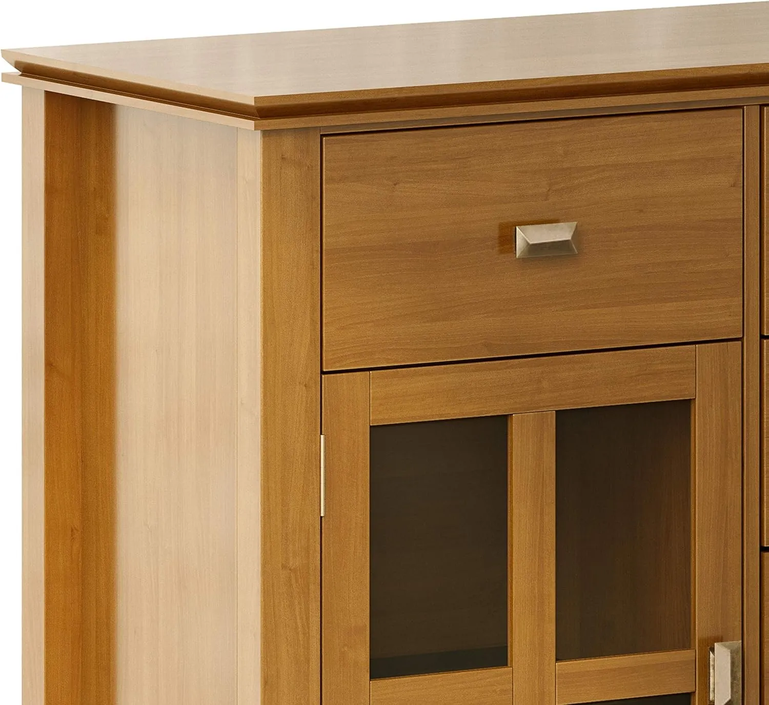 SIMPLIHOME Artisan Buffet - 54 inch Wide Solid Wood 3-Door Sideboard Buffet in Honey Brown, Transitional Storage Cabinet for Dining Room or Kitchen with Adjustable Shelves and Bronze Hardware
