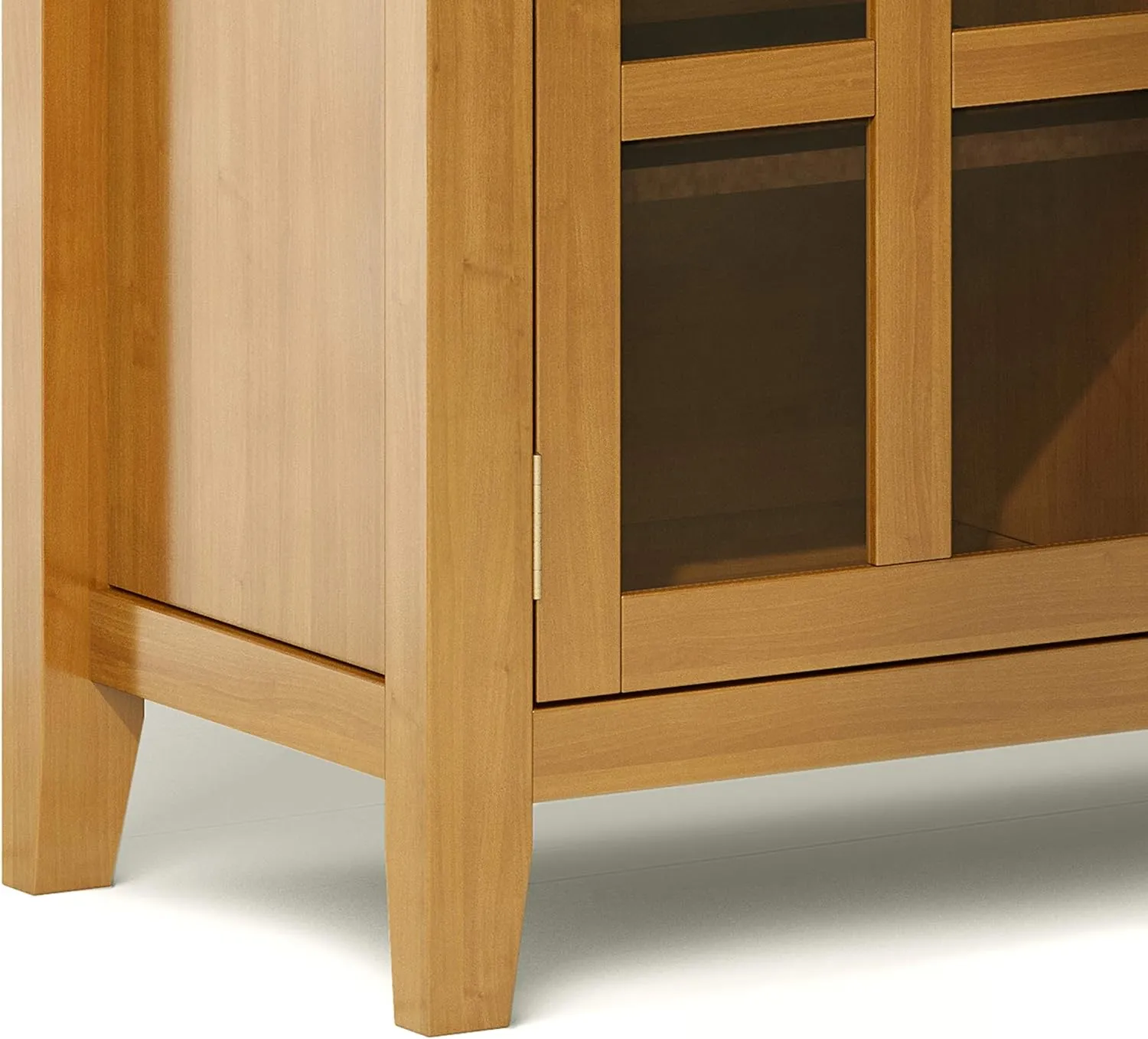 SIMPLIHOME Artisan Buffet - 54 inch Wide Solid Wood 3-Door Sideboard Buffet in Honey Brown, Transitional Storage Cabinet for Dining Room or Kitchen with Adjustable Shelves and Bronze Hardware
