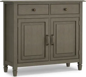 SIMPLIHOME Connaught 40-inch Wide Solid Wood Storage Cabinet in Farmhouse Grey for Entryway, Living Room or Bedroom, Organizer for Hats, Gloves, Shoes, Keys, Slim Design, Traditional Style