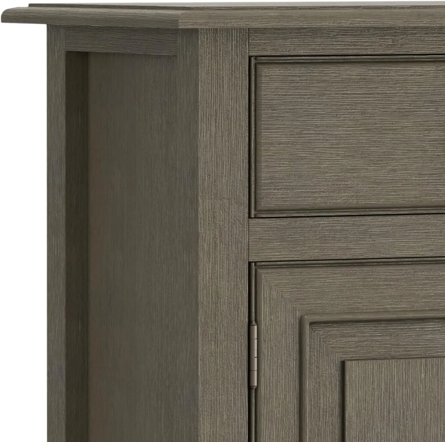 SIMPLIHOME Connaught 40-inch Wide Solid Wood Storage Cabinet in Farmhouse Grey for Entryway, Living Room or Bedroom, Organizer for Hats, Gloves, Shoes, Keys, Slim Design, Traditional Style