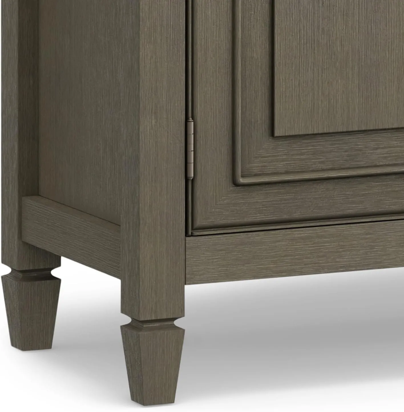 SIMPLIHOME Connaught 40-inch Wide Solid Wood Storage Cabinet in Farmhouse Grey for Entryway, Living Room or Bedroom, Organizer for Hats, Gloves, Shoes, Keys, Slim Design, Traditional Style