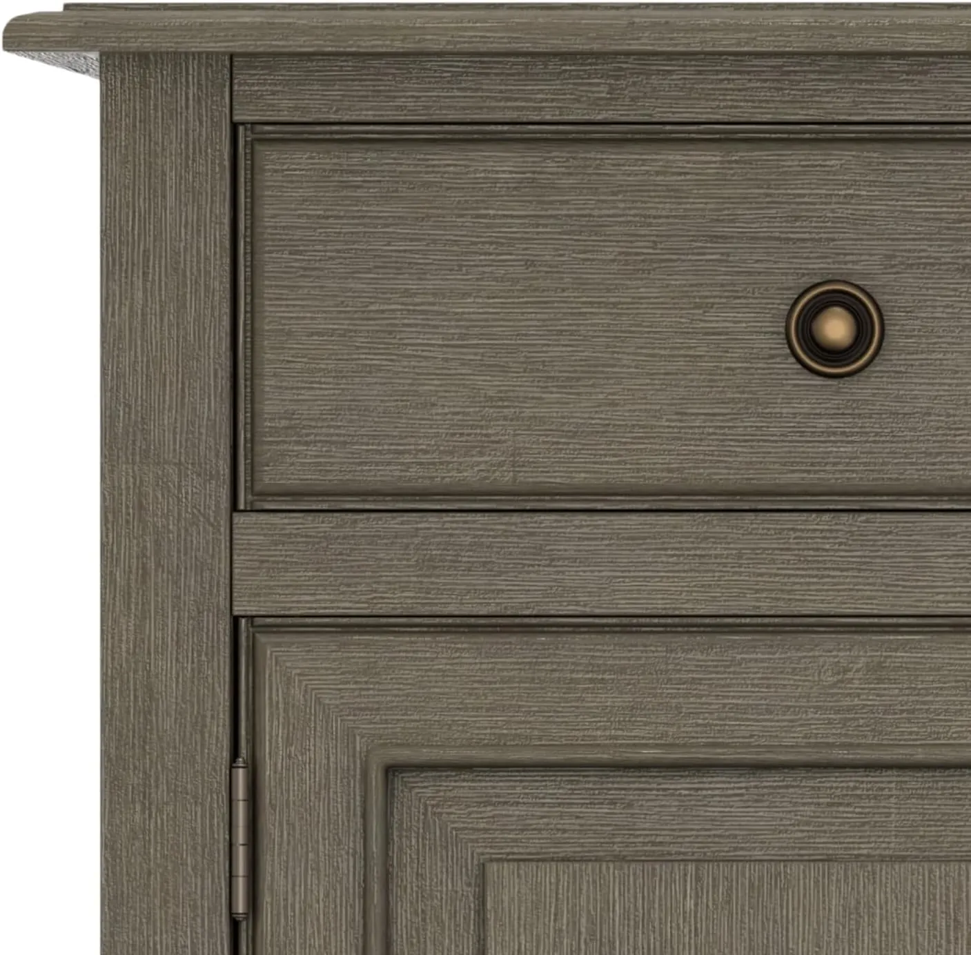 SIMPLIHOME Connaught 40-inch Wide Solid Wood Storage Cabinet in Farmhouse Grey for Entryway, Living Room or Bedroom, Organizer for Hats, Gloves, Shoes, Keys, Slim Design, Traditional Style