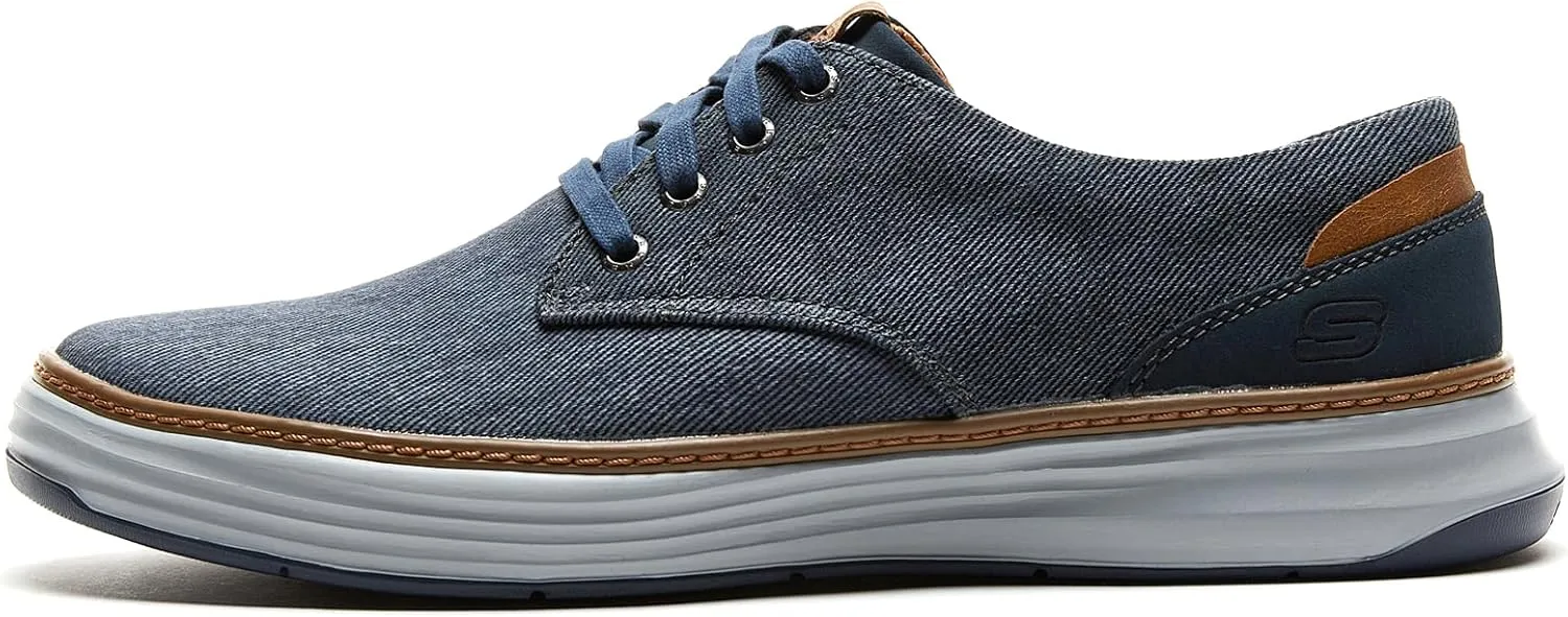 Skechers Ederson Men's Moreno Canvas Oxford Shoe, Blue, 9.5